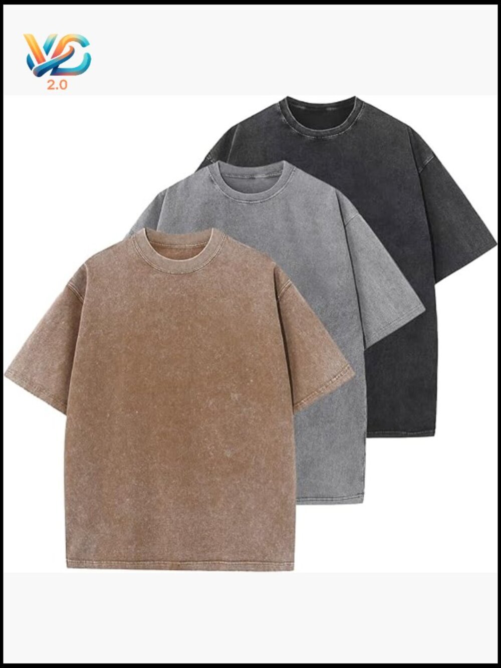 Men's Oversized Cotton T-Shirts 3-Pack Short Sleeve Tee Loose Fit Crew Neck
